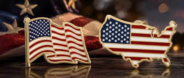 American Flag and American Map Pins
