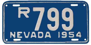 Silver and blue Nevada license plate