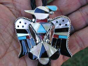 Zuni inlay bola tie Zuni inlay bola tie