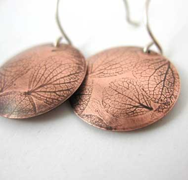 Handmade copper earrings