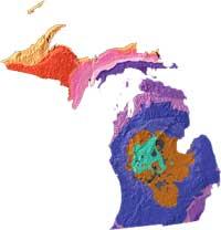 Michigan geology and topography map