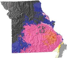Missouri geology and topography map
