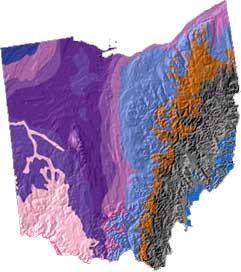 Ohio geology and topography map