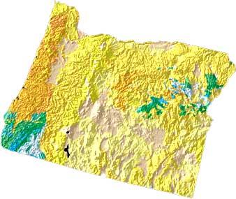 Oregon geology and topography map Oregon geology and topography map