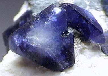 Benitoite crystals