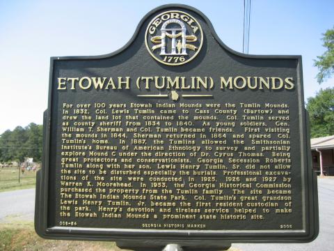 Etowah Mounds Historic Marker Etowah (Tumlin) Mounds Historic Marker