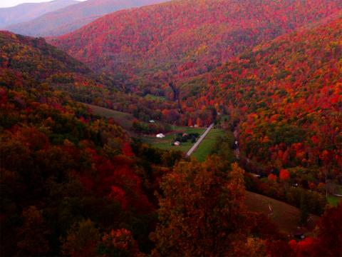 Hills of West Virginia in autumn