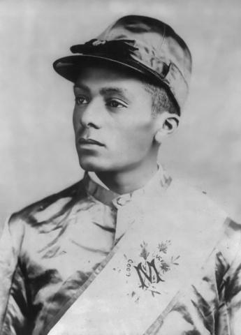 African American jockey Isaac Murphy Isaac Murphy - celebrated African American jockey that won the Kentucky Derby three times