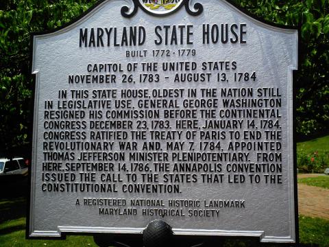 Maryland State House Historic Marker Maryland State House Historic Marker