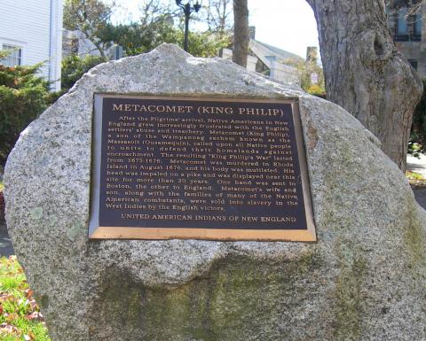 Historic Marker, Plymouth, Massachusetts Metacomet Historic Marker, Plymouth, Massachusetts