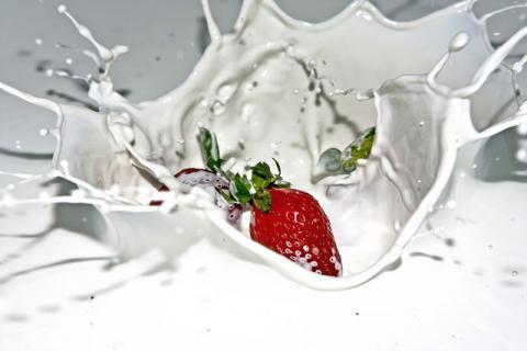 Milk and strawberry