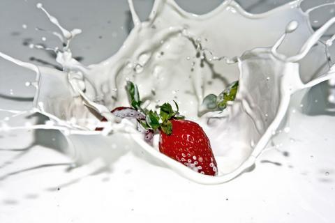 Milk and strawberry Milk and strawberry