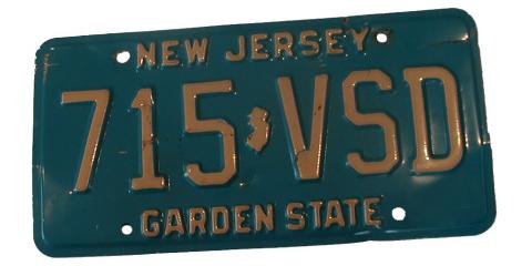 New Jersey license plate New Jersey license plate