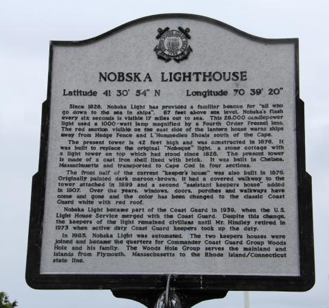 Nobska Lighthouse Historic Marker Nobska Lighthouse Historic Marker