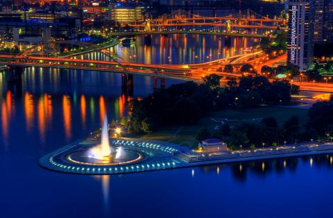 Point State Park Point State Park at night, Pittsburgh, Pennsylvania