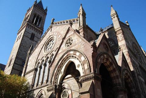 Church made of Roxbury puddingstone Church made of Roxbury puddingstone