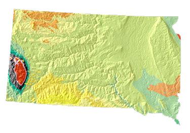 Topographic Map Of South Dakota South Dakota State Motto | Under God the People Rule