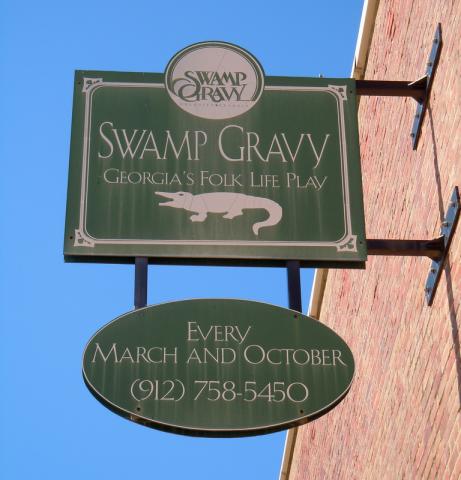 Swamp Gravy sign in Colquitt, GA