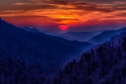 Smokey Mountain sunset vista Smokey Mountain sunset vista in Tennessee