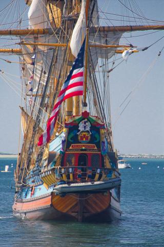 Tall ship Kalmar Nyckel Tall ship Kalmar Nyckel leaving Provincetown harbor.