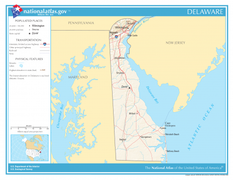 Map of Delaware Map of Delaware