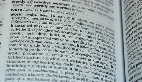 English definition of "work"