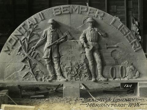 West Virginia motto; Montani Semper Liberi West Virginia's Latin motto carved in stone