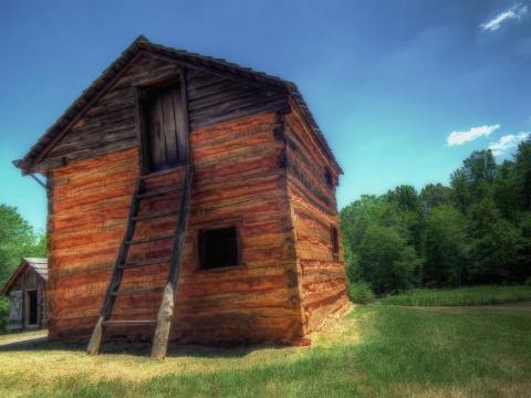 Slave cabin at Booker T. Washington National Monument Slave cabin at Booker T. Washington National Monument