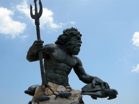 Neptune sculpture at Virginia Beach, Virginia Neptune sculpture at Virginia Beach, Virginia USA