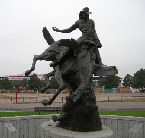 Bucking Bronco monument in Cheyenne, Wyoming