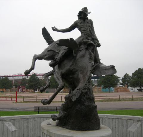 Bucking Bronco monument in Cheyenne WY Bucking Bronco monument in Cheyenne, Wyoming