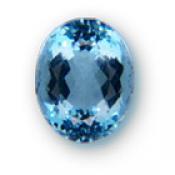 Oval cut & polished aquamarine gemstone