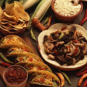 Tortilla chips, salsa, tacos, fresh corn, fajitas, dried peppers