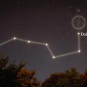 Big Dipper constellation showing position of Dubhe