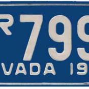 Silver and blue Nevada license plate