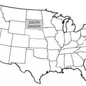 Map of South Dakota USA
