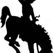 Bucking horse and Rider; registered trademark of Wyoming