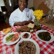 Chef Hardette Harris with dishes from the North Louisiana state meal