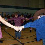 Kids square dancing
