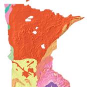 Minnesota geology and topography map