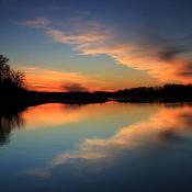 Sunset on the Missouri river