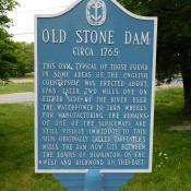 Old Stone Dam historic marker