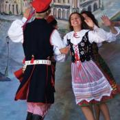 Polka dancers in traditional costumes