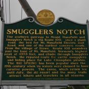 Smugglers Notch historic marker in Vermont