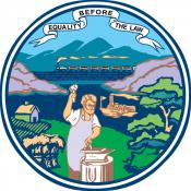 Center design of Nebraska seal with state motto