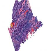 Maine geology and topography map