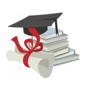 Graduation cap and diploma