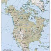 Map of North American continent