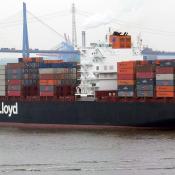 Modern cargo ship