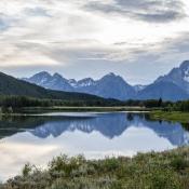 Pristine lake and alpine terrain; Grand Teton National Park, Wyoming